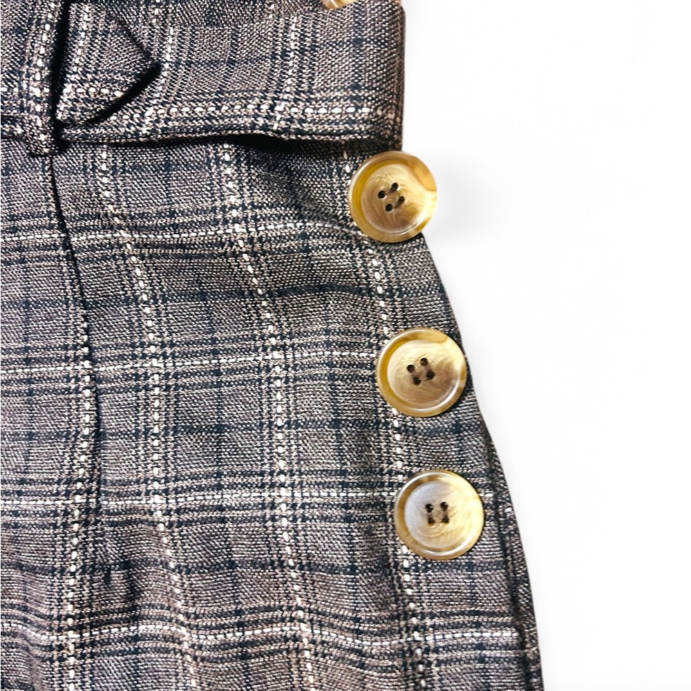 Collectif Brown Plaid Wide-Leg Jumpsuit - Picture 6 of 15